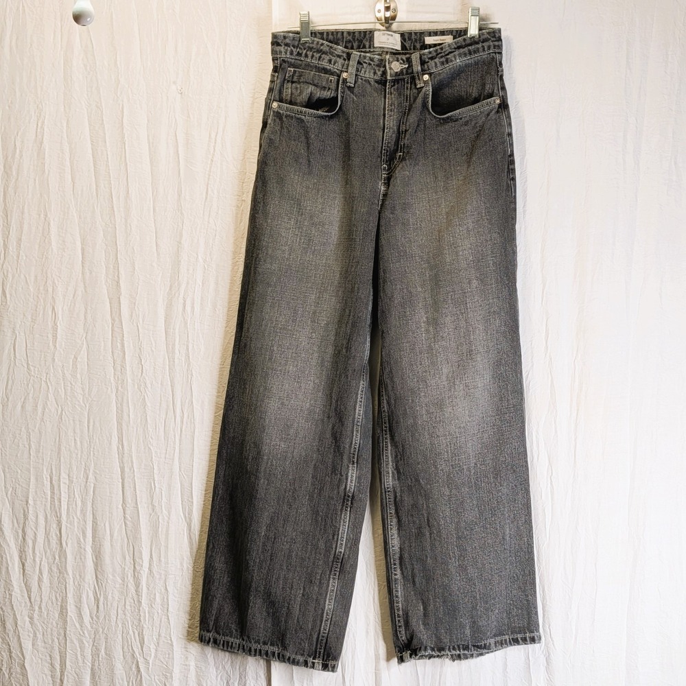 Cotton On Super Baggy Jeans Washed Gray Distressed Hems 28 x 28